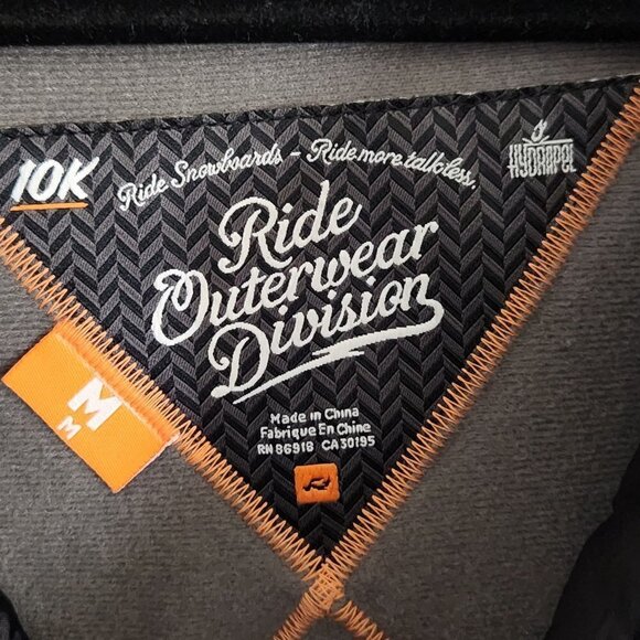 Ride Hawthorne Insulated Snowboard Jacket All Over Logo Print Neon Zip Size M - Picture 7 of 11